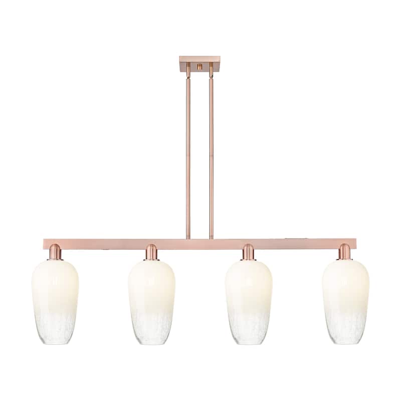 Innovations Lighting 716-4I-16-48 Brookhaven Flute Linear Brookhaven - Antique Copper / Opal