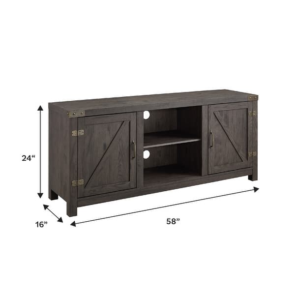 dimension image slide 5 of 7, Middlebrook Firebranch 58-inch Barn Door TV Stand