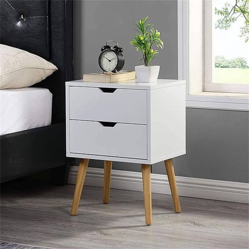Nightstand with Storage Drawer Set of 2