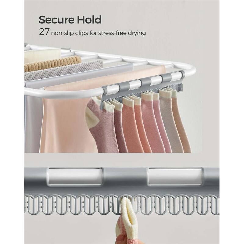 Modern Stainless Steel Clothes Drying Rack with Sock Clips