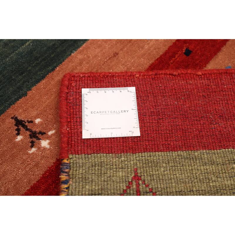 ECARPETGALLERY Hand Loomed Kashkuli Gabbeh Multi Color Wool Rug - 3'10 x 5'8