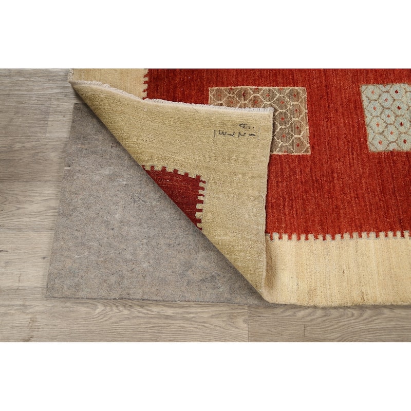 Geometric Modern Gabbeh Kashkoli Oriental Area Rug Wool Handmade - 6'0" x 7'7"