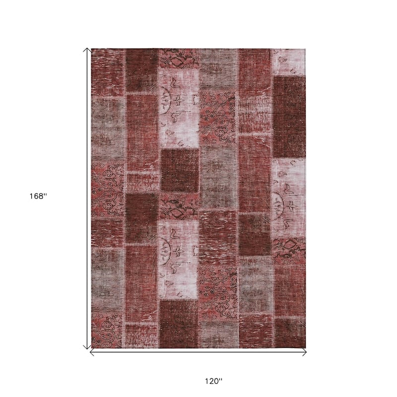 HomeRoots Patchwork Traditional Rectangle Outdoor Rug