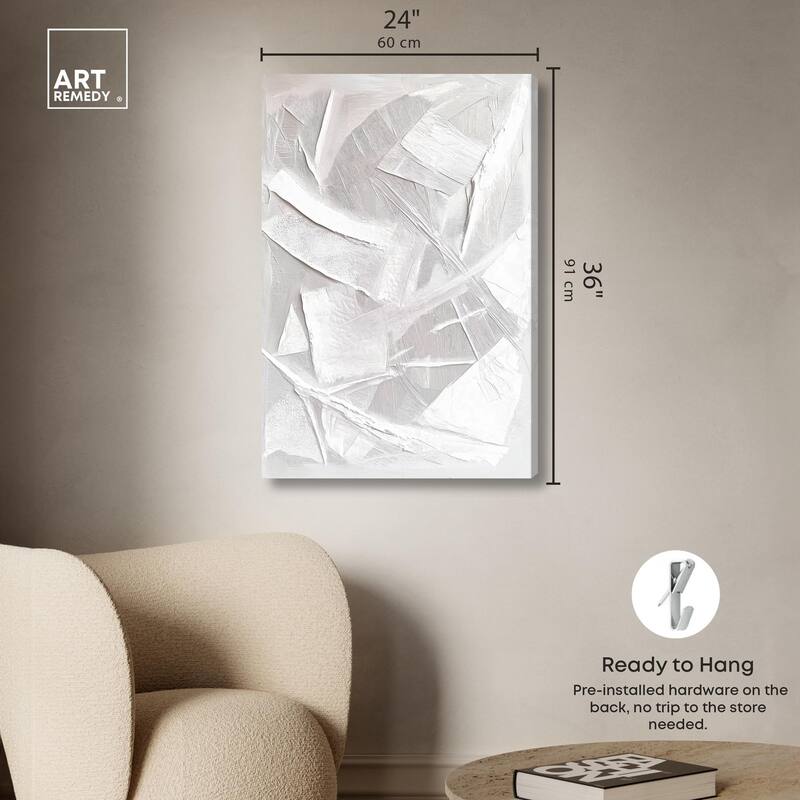 Thick White Texture II Canvas by Art Remedy, Gallery Wrapped