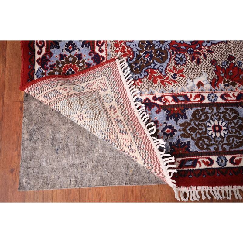 Red Kashan Turkish Area Rug Machine Made Floral Carpet - 9'7" x 12'7"