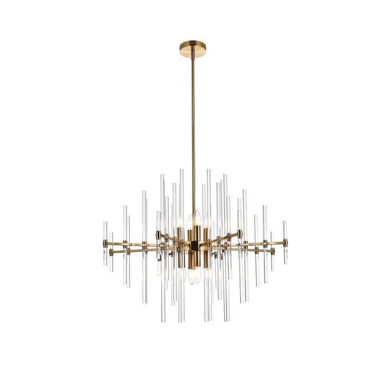 Samuel 31 inch Crystal Rod Pendant - N/A - Gold