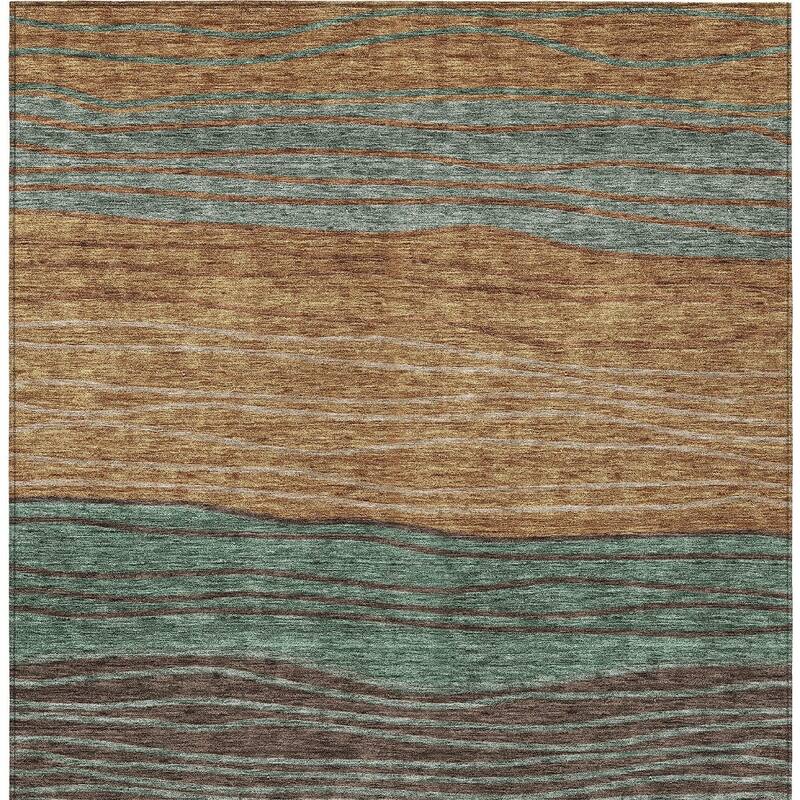 HomeRoots Striped Transitional Rectangle Outdoor Rug
