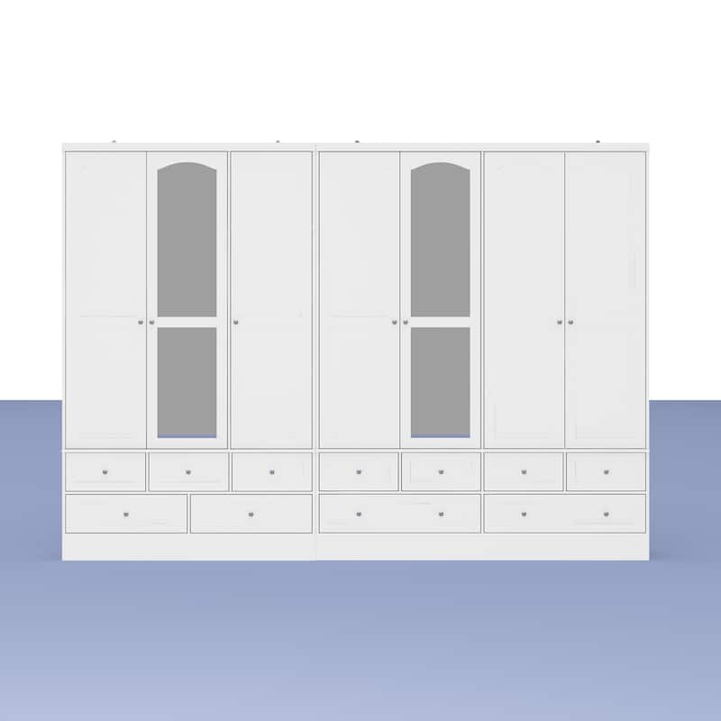 78.7"H Combo Twin Wardrobe Set Elegance Meets Utility Armoires Closet