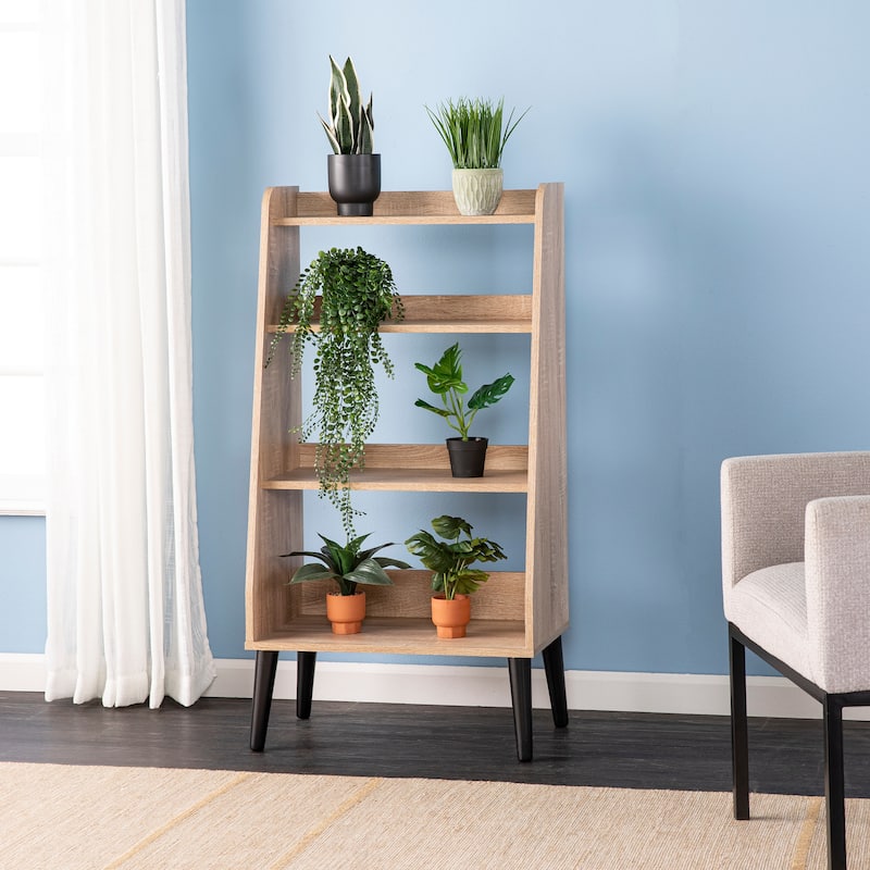 SEI Furniture Barrencroft Midcentury Modern Wood Leaning Ladder