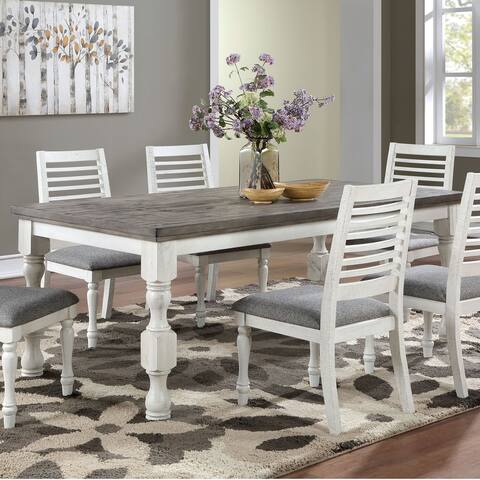 Furniture of America Ionessa Antique White 78-in Rectangle Dining Table