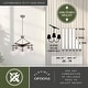 preview thumbnail 4 of 9, Avondale 25.5-in Satin Nickel and Wood Farmhouse 5 Light Chandelier Dining Room Hanging Fixture