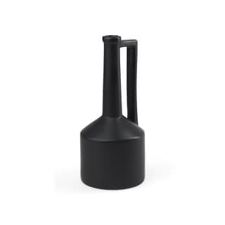 Burton Medium Matte Black Ceramic Jug Vase - Bed Bath & Beyond - 37172040