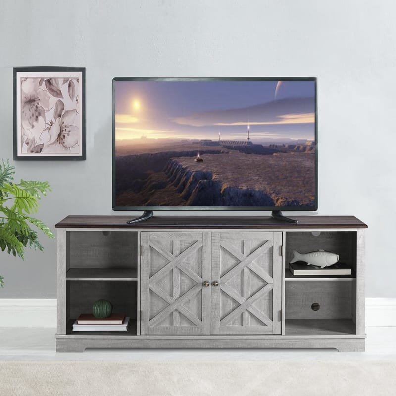 70-inch Extra-Wide Rustic TV Stand for 80" TVs - Natural Wood Finish