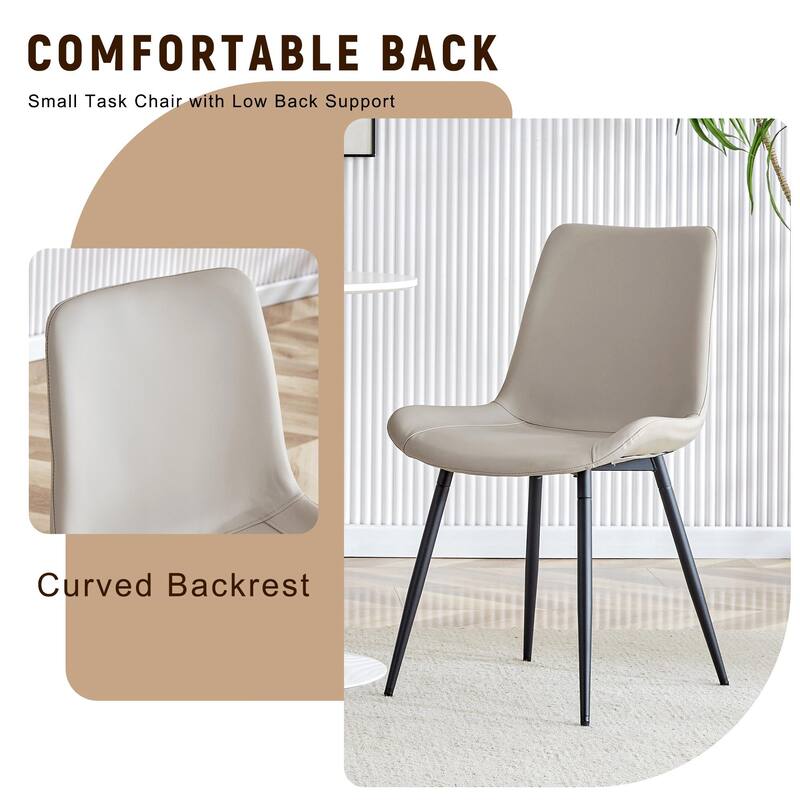 9-Piece Dining Table Set.71*35.4 inch Wooden And Spliced Dining Table With 8 Warm Light Gray PU Chairs