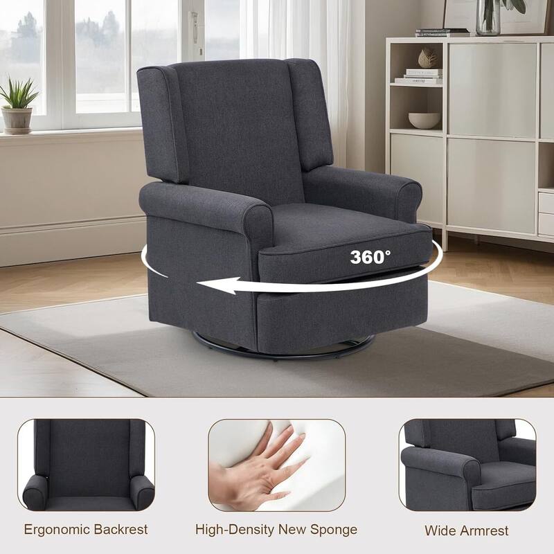 Swivel Rocking Chair for Living Room, Office, Garden - 1PC