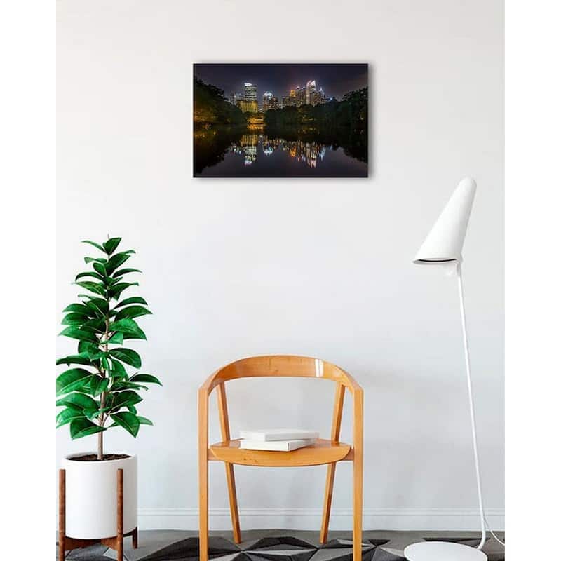 WC027 Atlanta GA at Night Traviling Lights by Wayne Collamore Art Poster - Print On Demand - 18 x 24 Inch