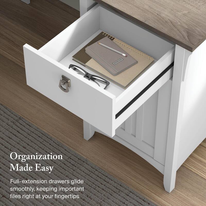 Bush Furniture Salinas 60W L Shaped Desk with Drawers and Storage