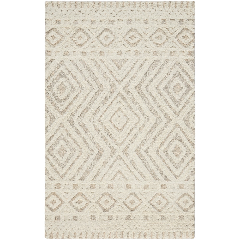 Grand Bazaar Elika Hand Tufted Diamond Transitional Area Rug