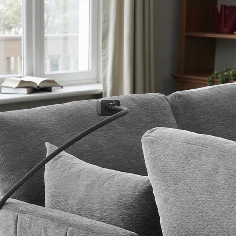 85.4" Modular Sectional Sofa with Movable Ottoman, USB Ports and Phone Holder, Chenille U-Shape Couch for Living Room