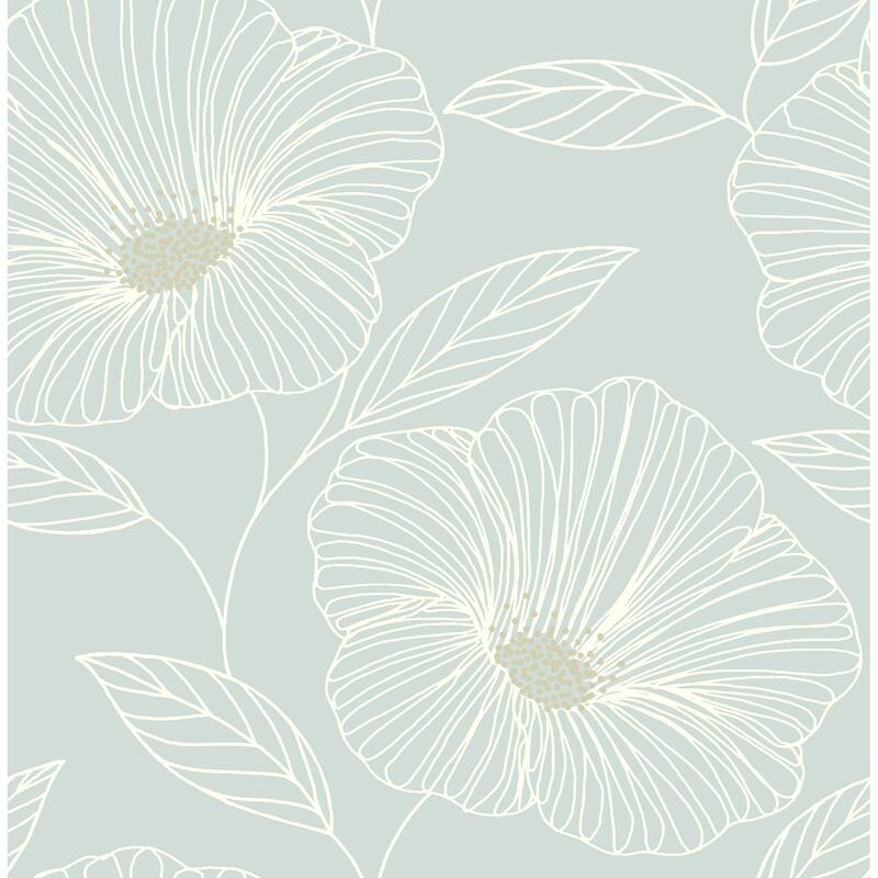A-Street Prints Mythic Seafoam Floral Wallpaper