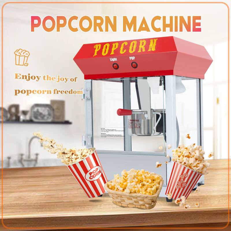 Bar Style Popcorn Machine, 6-Ounce Popcorn Maker Popper