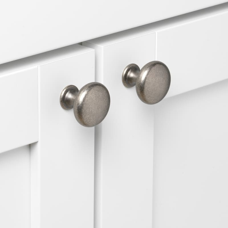 GlideRite 1.125-inch Weathered Nickel Classic Round Cabinet Knobs (Case of 10 or 25)