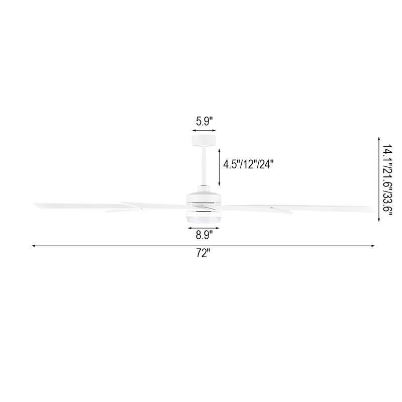 WINGBO 65/72 inch DC Motor Indoor Ceiling Fan with Light & Remote...