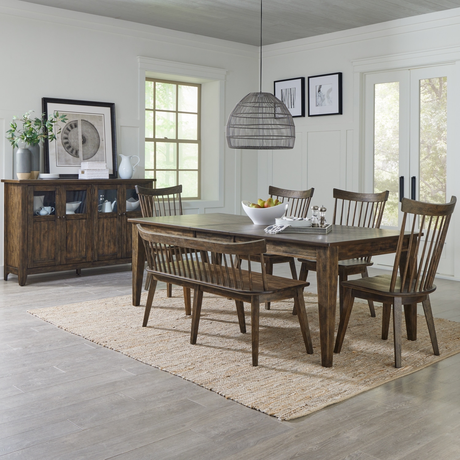 Liberty Furniture Midland Falls 6 Piece Dining Set Rectangular Table Rustic