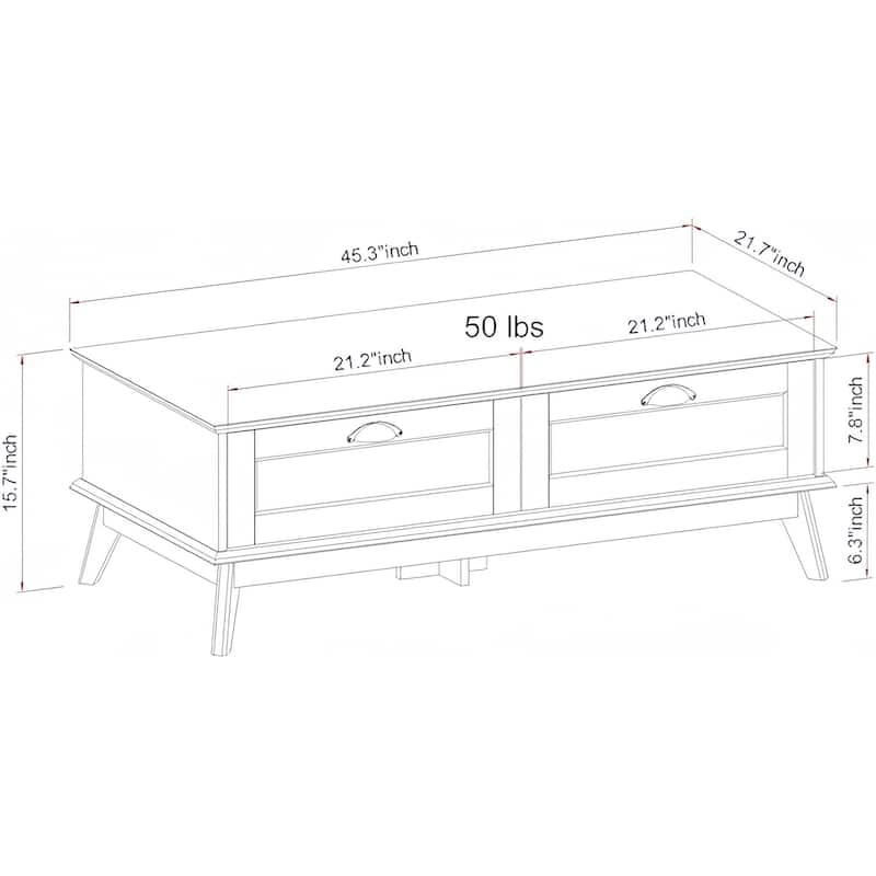 Caffoz Center Coffee Table with Two Fully Extended Drawers