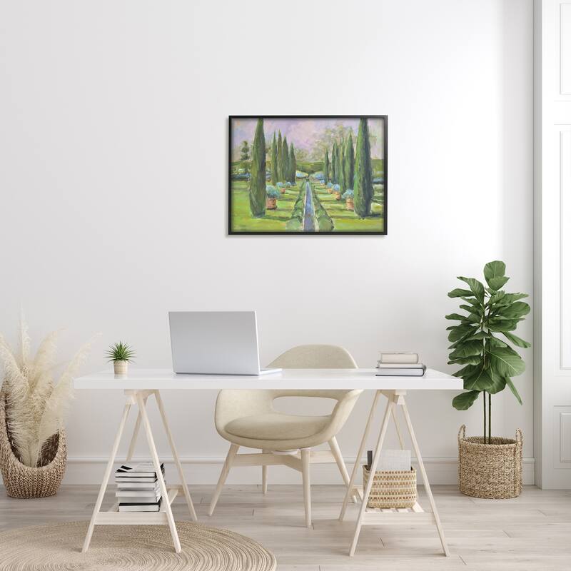 Stupell Elegant Manicured Gardens Landscaped Topiary Greenery Framed Wall Art, Design by Allayn Stevens - Green
