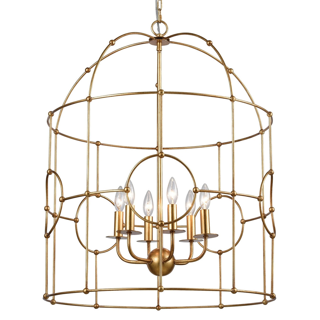 Elk Home 1141-102  Hollow Bamboo 6 Light 25" Wide Taper Candle Chandelier - Chandeliers For Bedrooms by Overstock.com