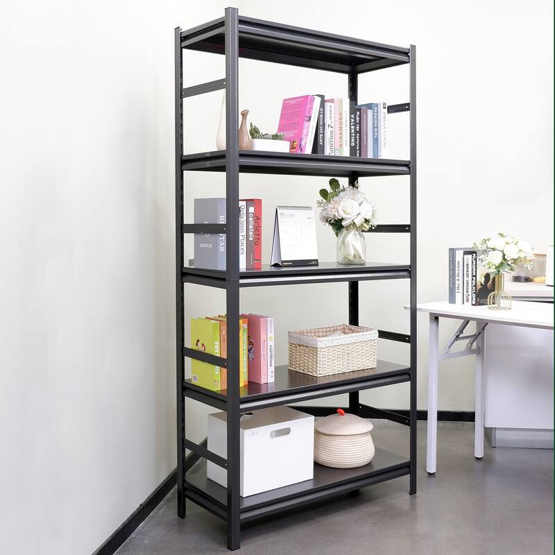 Heavy duty shelving unit with adjustable shelves