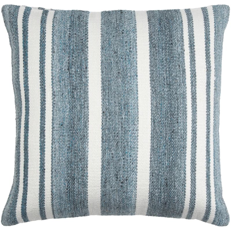 Elana Farmhouse Stripe Decorative Throw Pillow - 18"L x 18"W - Polyester