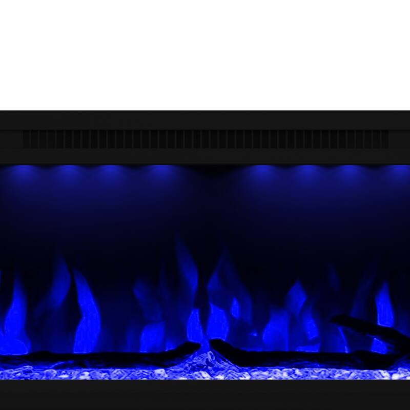 72" 1500W Inserted Wall Mounted Modern Linear Smart Electric Fireplace Heater with APP Control and Remote