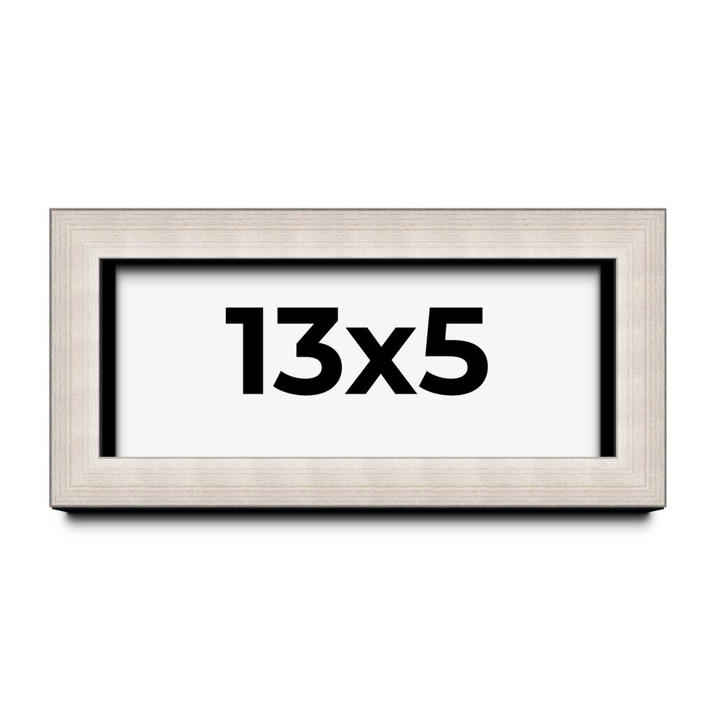 13x5 Shadow Box Frame Silver Real Wood Contemporary Shadowbox Display Frame UV Acrylic Front Acid Free Backing and Hardware