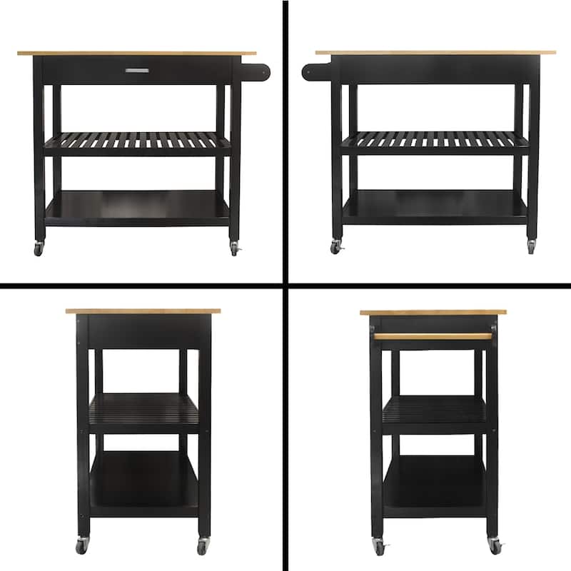 40'' Mobile Kitchen Island & Kitchen Cart,with Two Lockable Wheels