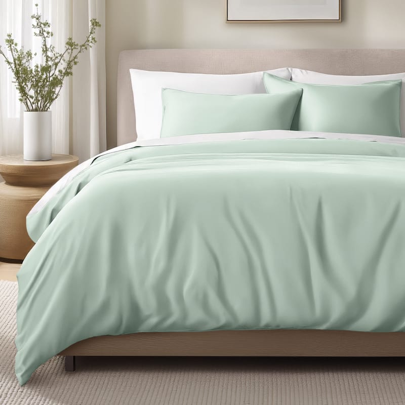 Bare Home Organic Cotton Duvet Cover Set - Smooth Sateen Weave