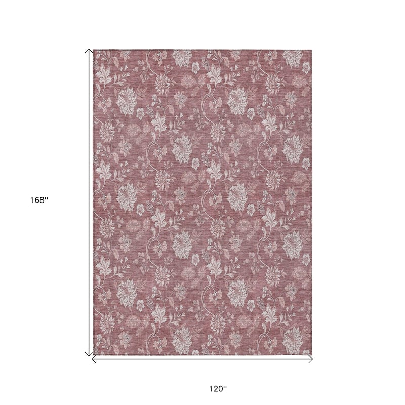 HomeRoots Floral Transitional Rectangle Outdoor Rug