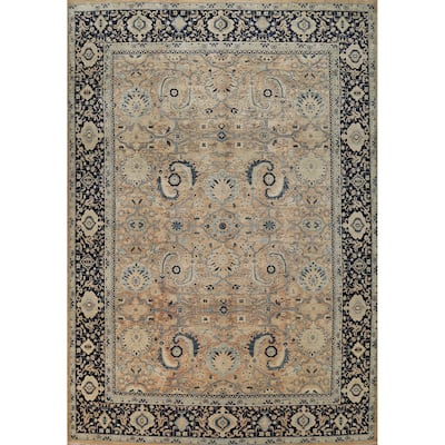 Vegetable Dye Oushak Turkish Area Rug Hand-Knotted Bedroom Wool Carpet - 9'1" x 12'1"