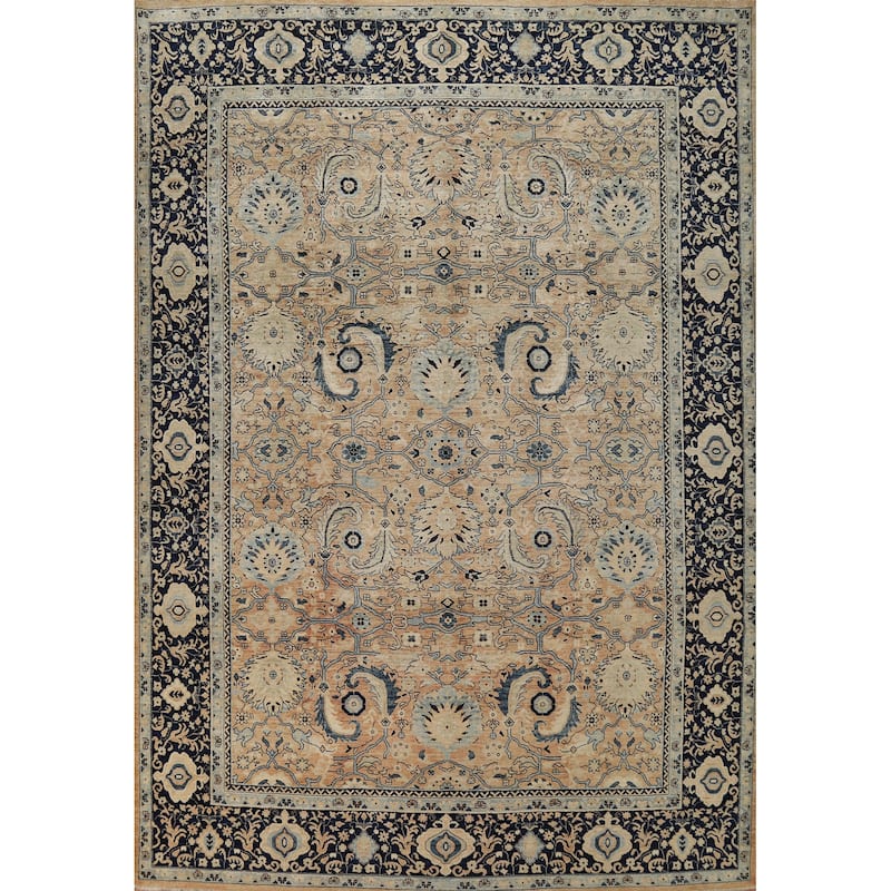 Hand Knotted Oriental 100% Wool Carpet Transitional All-Over Oranges & Rust Oushak Area Rug - 12' 1'' X 9' 1''