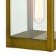 preview thumbnail 9 of 8, VAXCEL Kinzie 14.25 in. H 1-Light Vintage Brass Dusk to Dawn Sensor Gold Outdoor Wall Sconce, Steel, Clear Glass Shade