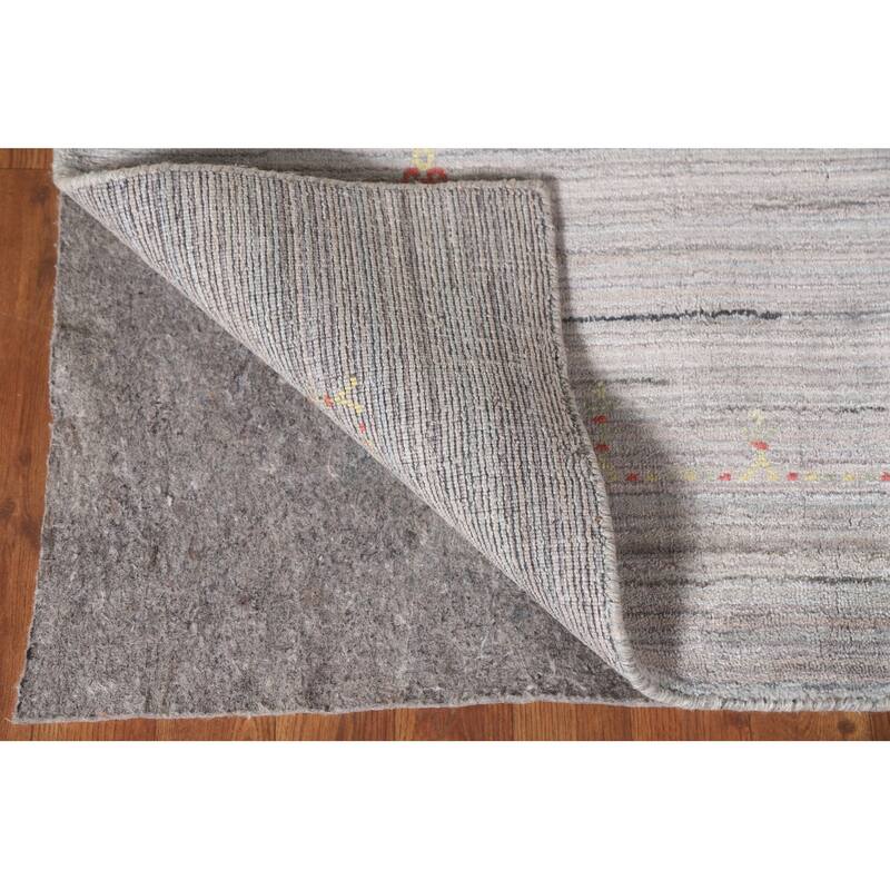 Striped Gabbeh Oriental Area Rug Handmade Wool Carpet - 8'9"x 11'9"