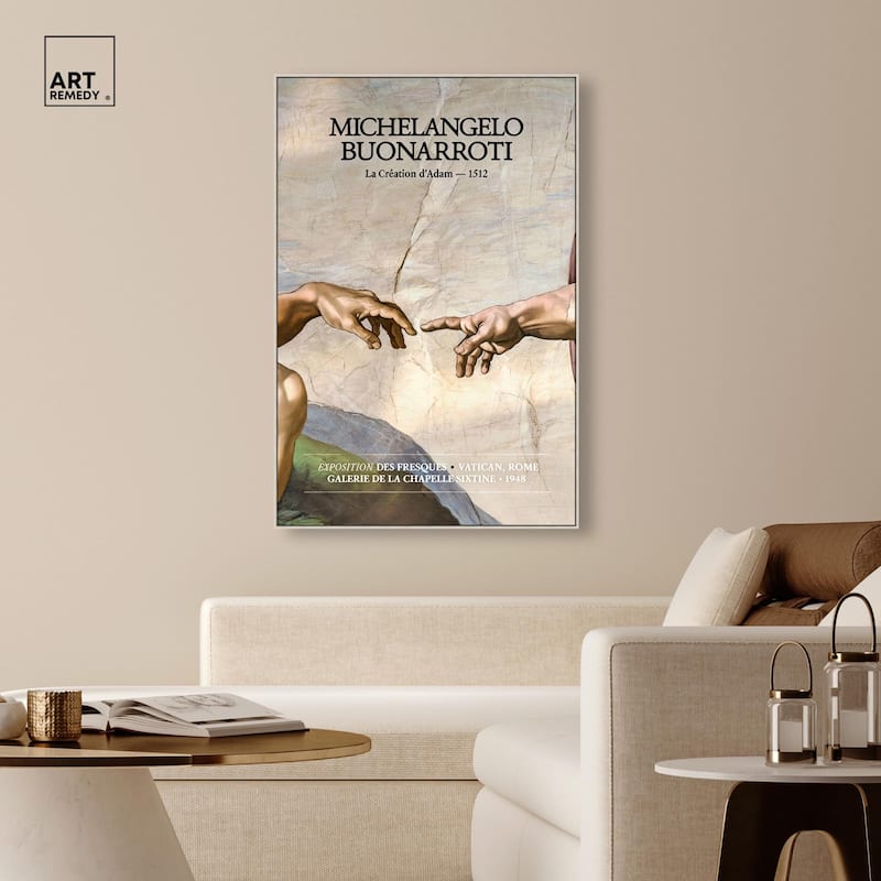 Touching Fingers Canvas by Art Remedy