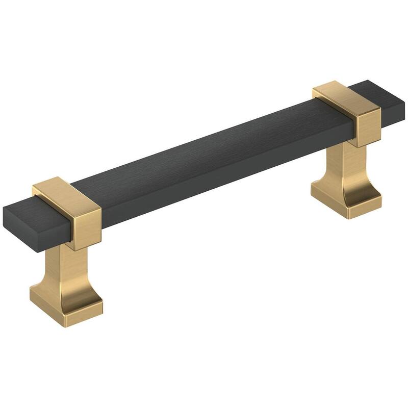 Amerock BP36681 Overton 3-3/4" Center to Center Bar Cabinet Pull - Brushed Matte Black / Champagne Bronze