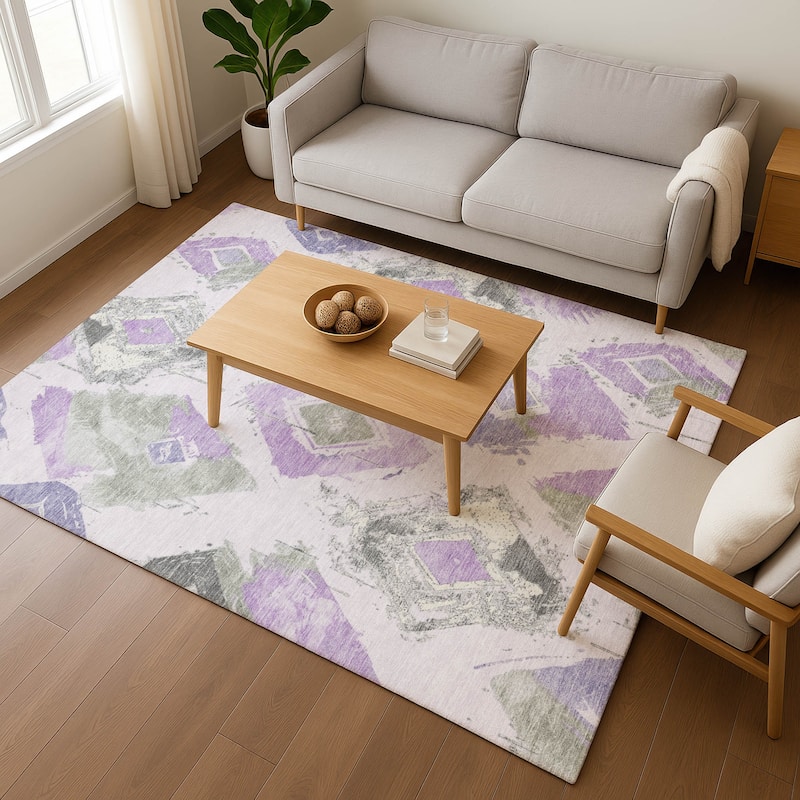 Premium Washable Super Soft Modern Diamonds Mayfield Rug