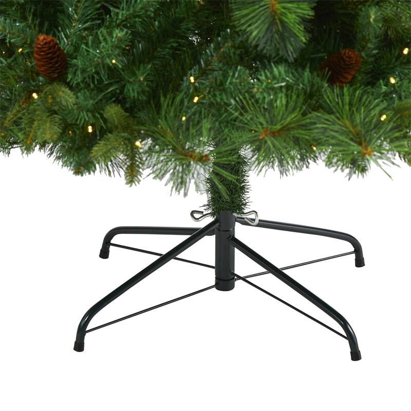 6’ West Virginia Pine Artificial Christmas Tree, Clear LED Lights - 6 Foot