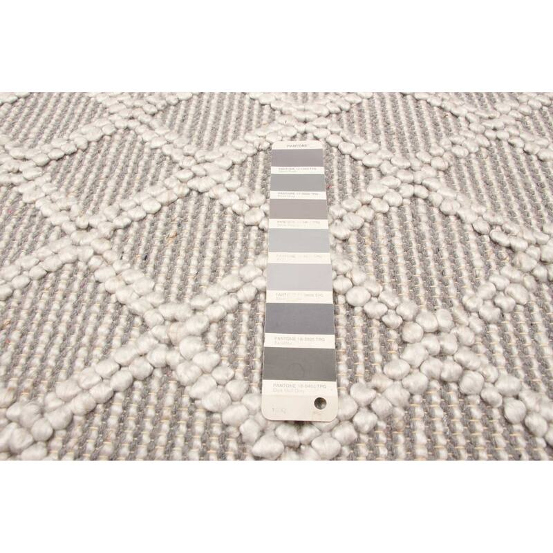 ECARPETGALLERY Braid weave Sienna Grey Wool Rug - 5'2 x 7'8
