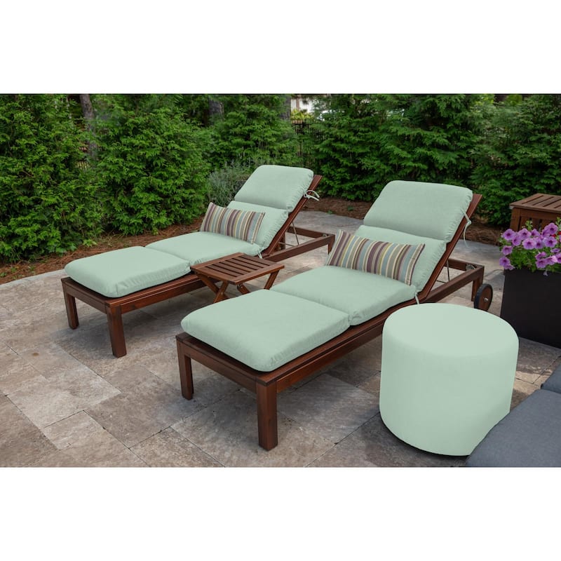 Sunbrella Stripe Fabric 1-Piece Indoor/Outdoor Lumbar Pillow, 22"W x 9"L, Maxim Classic - 22"W x 9"L