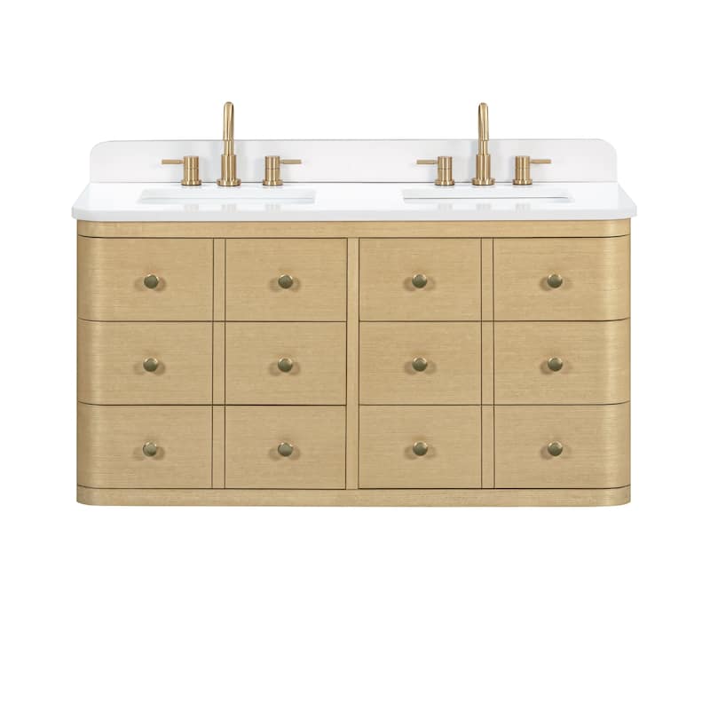 Serena Bathroom Vanity in Light Oak with White Engineered Stone Top