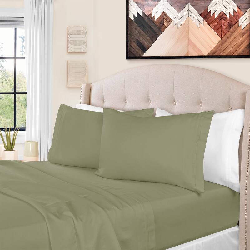 Superior Egyptian Cotton 1500 Thread Count Bed Sheet Set - Full - Sage